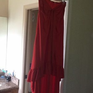 High low strapless sundress